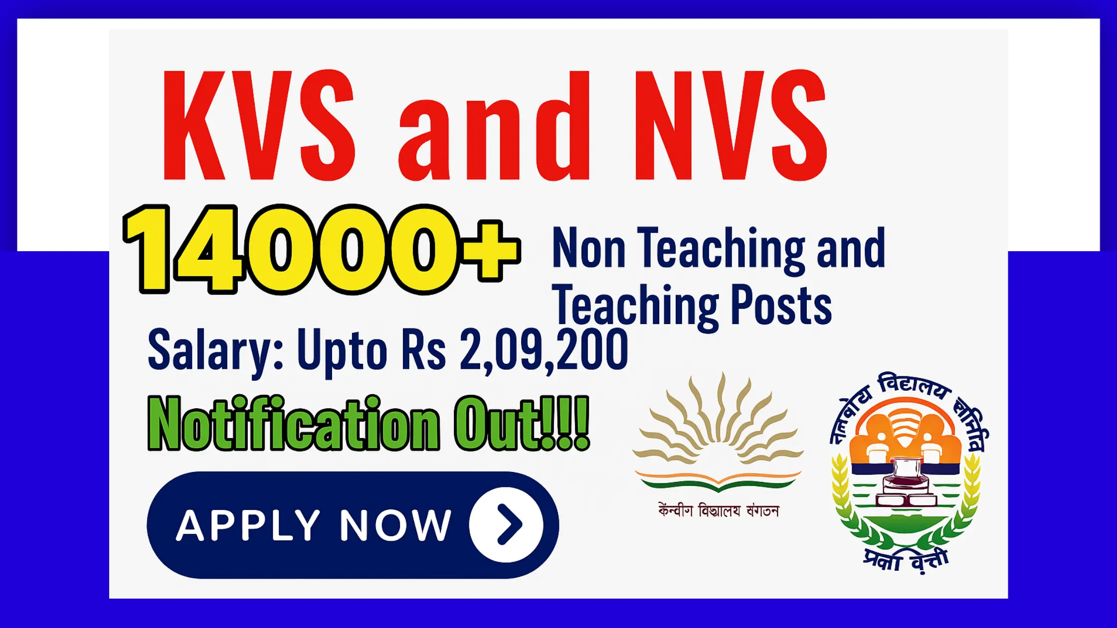 KVS & NVS Teaching, Non-Teaching Recruitment 2025